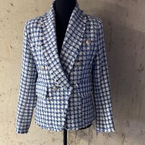 Aqua Tweed Blue and Cream Blazer